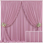 4 Panels Dusty Pink Backdrop Curtain for Parties Wedding Wrinkle Free Pink Photo Curtains Backdrop Drapes Fabric Decoration for Birthday Party Baby Shower 20ft(W) x 10ft(H) by Tao-GePartyDecorations