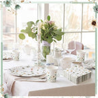 Wildflower Party Decorations, Paper Plates Napkins Cups Serve 50, Green - Image 5