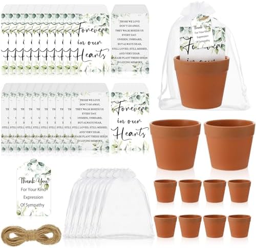 Ctosree 50 Sets Funeral Favors for Guests, Greenery Celebration of Life by Ctosree