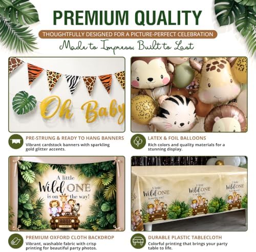 272 Pc Safari Baby Shower Decorations, Jungle Animal Party Set - Image 6