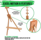 U.S. Art Supply 31" High Wood Studio Tabletop Easel, Adjustable, 4-Pack - Image 3