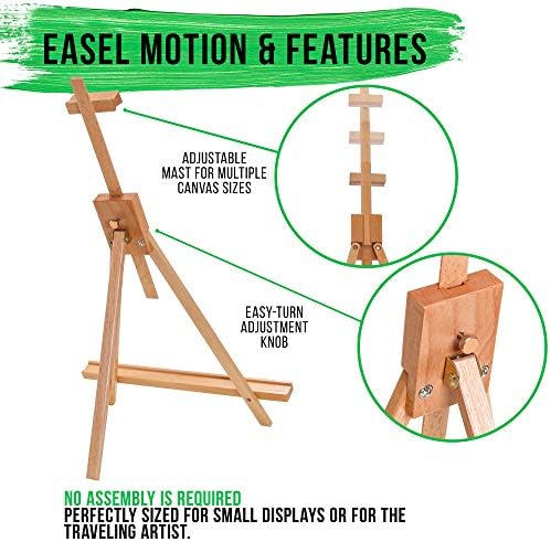 U.S. Art Supply 31" High Wood Studio Tabletop Easel, Adjustable, 4-Pack - Image 3