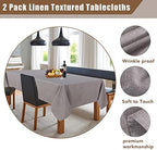 Fitable 2 Pack Stone Faux Linen Tablecloths Rectangle 60x102 Inch - Image 3