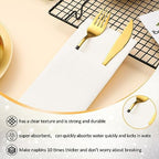 Cindeer 150 Pcs White Linen Dinner Napkins with Built in Flatware - Image 4