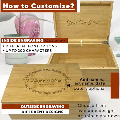 Wedding Memory Box for Keepsakes Personalized Newly Named Box for Couple - Image 4