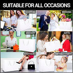 EUSOAR Exra Large Size Gift Wrap Bags in Bulk, 50 Pack 16x6x12 inches White Paper Heavy Duty Bags with Handles, for Wedding, Grocery, Boutique, Retail, Business, Party Favors - Image 5
