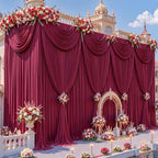 40x12ft Burgundy Backdrop Curtains for Parties Wrinkle Free Fabric Backdrop Curtain Birthday Photo Drapes Backdrop for Wedding Baby Shower Bridal Shower Photography Back Drop 8 Panels 5x12FT - Image 5