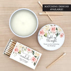 Custom Candles, Personalized Candles White and Pink Roses, Bulk Candles, Candle Favors, Candle Wedding Favors (Set of 10) (White Tin) - Image 2