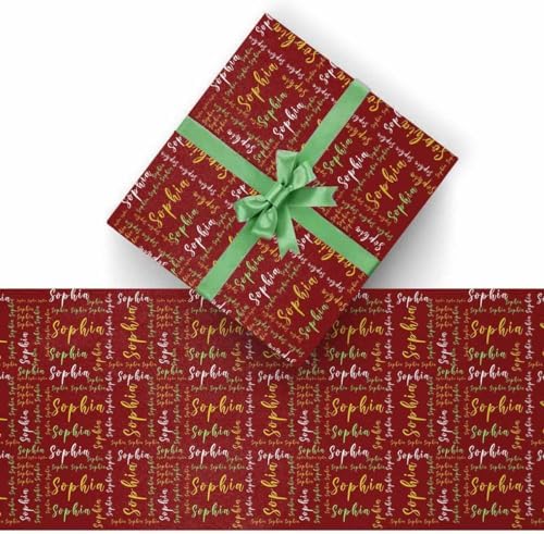 AOFUN Personalized Name Heart Personalized Name Heart Birthday Wrapping Paper For Men Holiday Gift For Couples Designer Wrapping Paper Custom Name Gift 3 Rolls 58" x 23" - Image 2