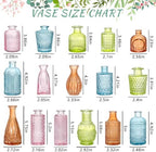 SUPMIND 16P Glass Bud Vases, Mix-Colored Small Flower Vase for Centerpieces - Image 2