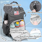Diaper Bag Backpack for Dad and Mom with USB Charging Port Stroller Straps and Insulated Pocket,army military Travel Nappy Backpack for Daddy/Mommy (Dark Grey) - Image 3