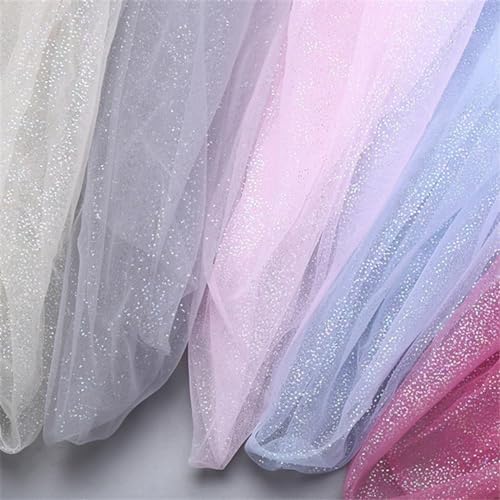 Christmas Glitter Tulle Rolls, Glitter Sparkling Tulle Fabric Netting Fabric Shimmer Color for Skirt Sewing DIY Crafts, Wedding, Baby Shower, Birthday, Gift Packaging, 63" x 5.46 Yards - Image 5