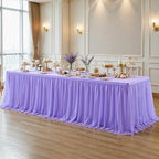 Lavender Tablecloth for 8 Foot Rectangle Tables with Tulle Table Skirt - Image 2