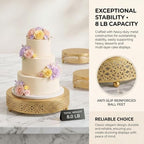 3-Piece Gold Cake Stand Set (8", 10", 12"), Elegant Metal Round Dessert Display Pedestals, Versatile Cupcake Pastry Serving Trays for Wedding, Birthday, Baby Shower Party Decor - Image 3