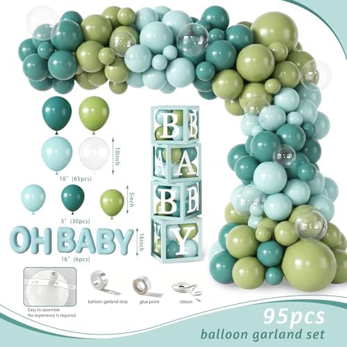 Under the Sea Baby Shower Decorations, Ocean Themed Party Supplies with Backdrop Balloons Tablecloth Plates Napkins Cake Topper for Sea You Soon Baby Shower, Under the Sea Decorations for 20 Guests - Image 7