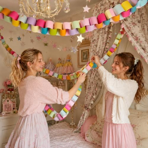 Chunky Colorful Paper Chain Garland Strips 500 Sheets 3 x 8 Inch - Image 5