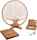 Wooden Tree Wedding Guest Book Alternative – Unique Drop Box Frame with Wooden Leaves, Rustic Wedding Decoration, Personalized Guestbook Set with Markers & Stand for Reception or Anniversary by Handmade