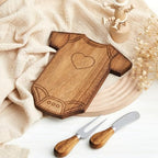 Ziliny 36 Set Baby Shower Gifts for Guests Clothing Mini Charcuterie Board with Knives Forks Gift Boxes Shaped Cheese Board Party Favors Baby Shower Game Prizes Gender Reveal Favors (Acacia) - Image 4