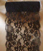 AK TRADING CO. 14" x 10 Yards Black Floral Crochet Lace Ribbon – Extra-Wide Vintage Trim for Crafts, Floral Design & Event Decorating - Image 2