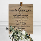 Andaz Press Large Wooden Welcome Sign for Wedding Rustic Welcome Sign 16" x 20" Custom Names Unplugged Ceremony Wedding Signage English Oak MDF Wood Finish Wedding Reception Indoor Outdoor Signs - Image 3