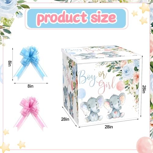 AmazingSpark 28in Giant Gender Reveal Gift Box Kit, Baby Elephant - Image 2