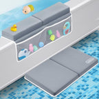 beiens Bath Kneeler and Elbow Rest Pad Set - 1.5'' Comfortable Thick Baby Bath Kneeler Pads, Quick Dry Soft Kneeling Pad for Baby Bath Time, Non-Slip Knee& Arm Support Bathtub Mat with Toys Organizer by beiens