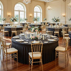 12 Pack Black Round Spandex Tablecloths, 5FT/60In Fitted Stretchy Table Cloth with Skirt, Washable Tablecloth, Circle Wrinkle Free Table Cover for Wedding Party Dining Banquet Events - Image 2