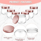 Tanlade 60 Pcs 3 oz Clear Plastic Mini Mason Jars with Lids, Rose Gold - Image 3