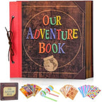 Our Adventure Book 12x12 Inch,Scrapbook Album Large Handmade Travel Scrapbook 60 Pages DIY Album for Anniversary,Wedding,Travelling,Writing,Baby,Friends,Family,Couple Gifts (12in-Adventure Book) by FEIYUBUY
