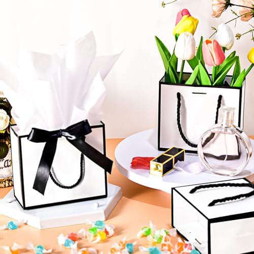 EQOREIIN 50 PCS Small Gift Bags with Handles, 5.5x 2.5x4.7 Inches Mini Bag - Image 2
