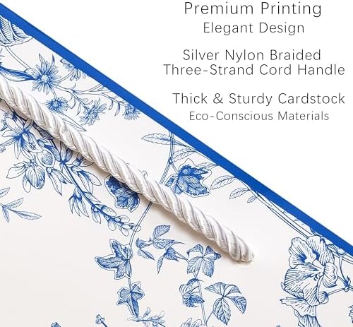 Crisky 25 Pack Wedding Welcome Bags for Guests, Hotel Blue Floral Welcome Gift Bags for Bridal Shower, Birthday Baby Shower - Image 3