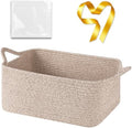 OIASKET Large Empty Cotton Rope Gift Basket with Handles, 16.5"x12.6"x7" Decorative Woven Storage Basket with Gift Bag and Ribbon Set for Baby Shower, Toy Organizer for Kids, Dogs & Cats - Brown by OIASKET