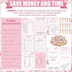 Funnymoom 426 Pcs Pink Bow Baby Shower Games Set for Girls, 8 Games - Image 4