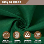 Fitable 2 Pack Hunter Green Faux Linen Tablecloths Rectangle 60x120 Inch - Image 4