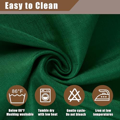Fitable 2 Pack Hunter Green Faux Linen Tablecloths Rectangle 60x84 Inch - Image 5
