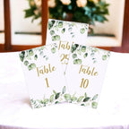Greenery Eucalyptus Table Number Cards Double Sided Party Table Numbers for Reception Baby Shower Anniversary Birthday Bridal Party 4x6 Inch, 100 - Image 3