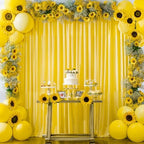 Yellow Backdrop Curtains-Wrinkle-Free Polyester Photography Drapes Party Curtain Background for Baby Shower Wedding Decorations- 32 X10FT (Yellow) - Image 6