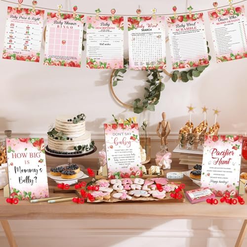 Sherr 476 Pcs Strawberry Party Games Set, Activities Pacifiers Clothespins - Image 5