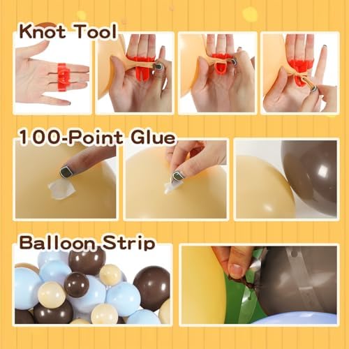 Bear Baby Shower Decorations, 185 Balloon Kit,Brown, Nude, Blue - Image 4