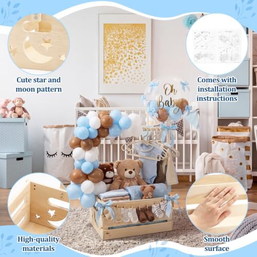 Wooden Baby Shower Crate Closet with Hanger and Rack - Image 4