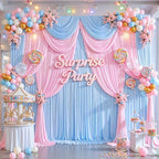 10x8ft Pink Blue Backdrop Curtain for Gender Reveal Wrinkle Free Fabric Backdrop Curtain Baby Shower Photo Backdrop Drapes for Boy or Girl Birthday Party Photo Shoot Back Drop 2 Panels 5x8FT - Image 3