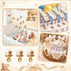 Coume 72 Pcs Baby Shower Pacifiers Necklace Cute Bear Bottle Acrylic Pacifiers Necklaces for Baby Shower Games Guests Gender Reveal Party Favors Prize Decorations DIY (White,Brown,Elegant) - Image 5