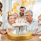 Wenqik 16 Inch Gold Cake Stand Metal Round with Cutter Spatula, Classic - Image 6