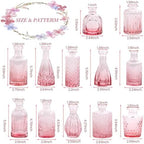 UPBUD Pink Glass Bud Vases Set of 12, Mini Flower Vase for Centerpieces - Image 4