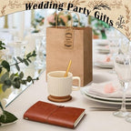Marsui 6 Sets Kraft Baby Shower Game Prizes for Winners Baby Shower Guest Gifts Ceramic Mugs with Metal Spoons Woven Coasters and PU Notebooks with Pens Gift Bags and Tags for Wedding Bridal Favor - Image 5