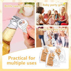 50Pcs Popping Bottle Openers Baby Shower Party Favors for Guests, Silver Bottle Opener Return Gift and Souvenirs with Organza Bags Thank You Cards for Theme Decoration Supplies（Silver） - Image 7