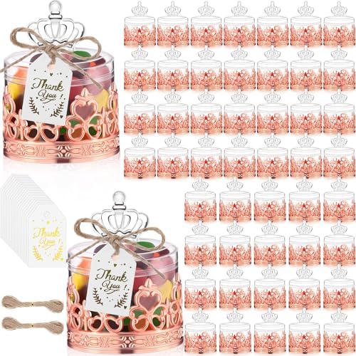 Jingmore 60 Sets Mini Crown Candy Boxes Party Favor,Rose Gold by Jingmore