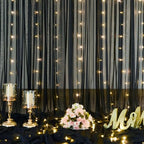 10ft x 10ft Black Tulle Photo Backdrop Curtain with Lights String for Parties Sheer Black Curtain Backdrop for Birthday Party Baby Shower Wedding Photo Booth Photography Background Decorations - Image 7