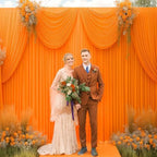 24x10FT Orange Backdrop Curtains for Wedding Parties, Wrinkle Free Polyester Photography Backdrop Drapes for Wedding Baby Shower Birthday Parties Stage Background Stand Decorations 4x10ft,6 Panels - Image 4