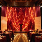 30×10ft Burgundy Tulle Backdrop Curtain with Lights String for Parties, Sheer Photo Backdrop Curtains for Wedding Party Photography Background - Image 7